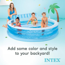 Intex Inflatable Family Lounge Pool, Multi-Colour, 88 x 85 x 30 Inch, 57190EP