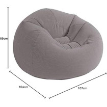 Intex 68579 Inflatable Beanless Bag Air Chair, Gray, 1.07m x 1.04m x 69cm