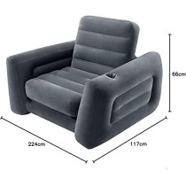 Intex Pull Out Chair, 66551NP, (L)224 x (l)117 x (h)066m, Grey