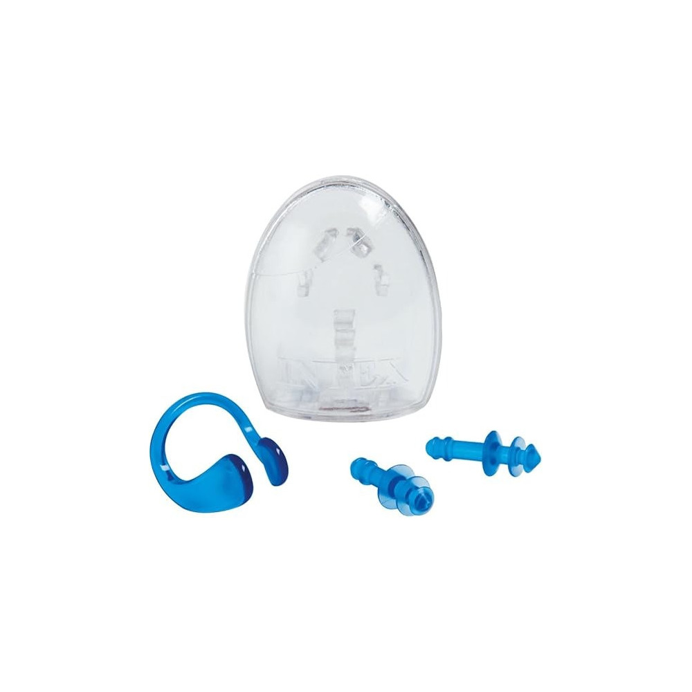 Intex Ear Plugs and Nose Clip Diving Safety Gear Combo Set, Blue