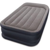 Intex Pillow Rest Adult Twin Deluxe W/Fiber Tech Bip Airbed, Top Grey/Blue, 99 x 191 x 42 cm