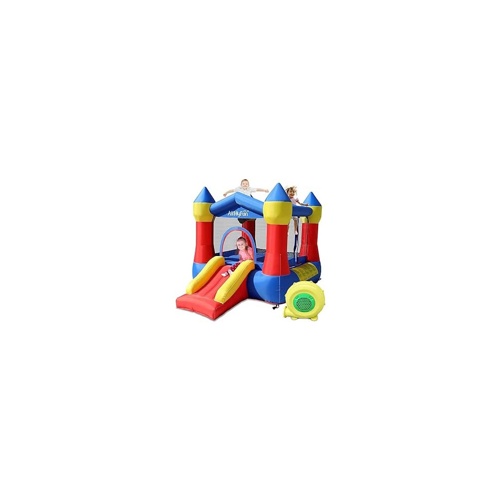AirMyFun Toddler Bounce House with Blower For Kids 3-8, Inflatable Bouncy Jumping Castle With Slide, Indoor/Outdoor Jump Bouncer House, 82011A, Blue/Red