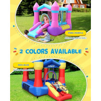 AirMyFun Toddler Bounce House with Blower For Kids 3-8, Inflatable Bouncy Jumping Castle With Slide, Indoor/Outdoor Jump Bouncer House, 82011A, Blue/Red