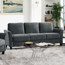Ripple Furniture Modern Designn Charcoal Grey Sofa Set, 3-Seater, Plush Cushions, Solid Wood Frame, Grey