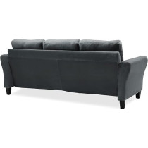 Ripple Furniture Modern Designn Charcoal Grey Sofa Set, 3-Seater, Plush Cushions, Solid Wood Frame, Grey