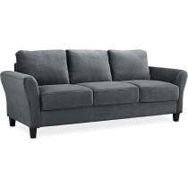 Ripple Furniture Modern Designn Charcoal Grey Sofa Set, 3-Seater, Plush Cushions, Solid Wood Frame, Grey