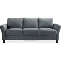 Ripple Furniture Modern Designn Charcoal Grey Sofa Set, 3-Seater, Plush Cushions, Solid Wood Frame, Grey