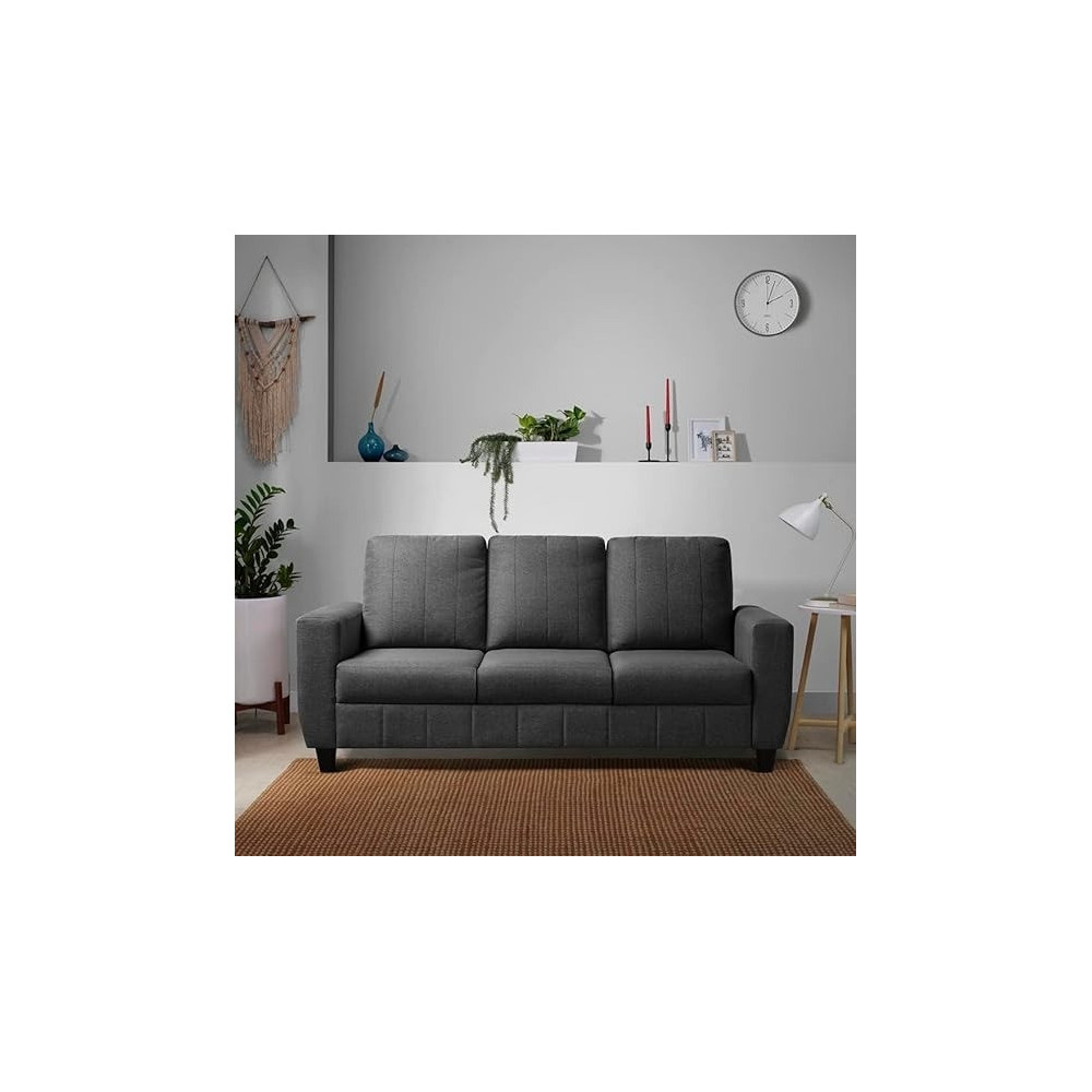 Raj Furniture Modern Fabric Sofa, 3 Seater, Stone Grey