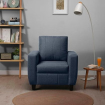 Raj Furniture Modern Fabric Sofa 1 Seater, Ocean Blue