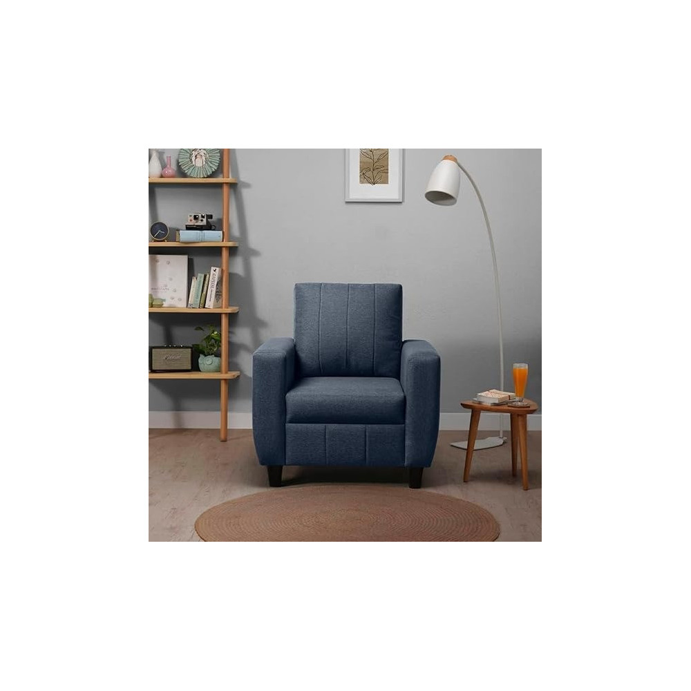 Raj Furniture Modern Fabric Sofa 1 Seater, Ocean Blue