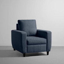 Raj Furniture Modern Fabric Sofa 1 Seater, Ocean Blue