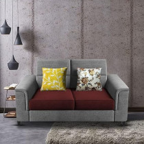 Raj Furniture 2 Seater Sofa Set For Living Room, Maroon Grey