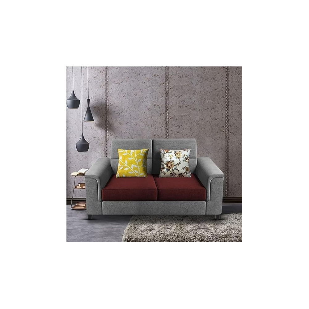 Raj Furniture 2 Seater Sofa Set For Living Room, Maroon Grey