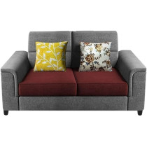 Raj Furniture 2 Seater Sofa Set For Living Room, Maroon Grey
