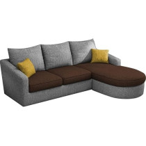 Raj Furniture EleganceEdge 4-Seater Sofa Set for Living Room, Brown Grey