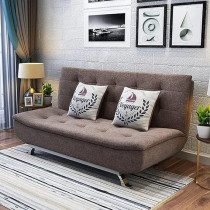 Raj Furniture Fabric Multifunction Folding Sofa Cum Bed, Brown