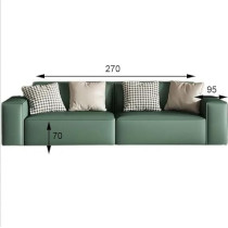 Raj Furniture Italian Minimalist Type Square Sofa set Furniture for Living Room Sofa, Black