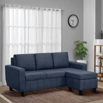 Raj Furniture Modern Fabric Sofa (Interchangeable Sectional Sofa, Ocean Blue)