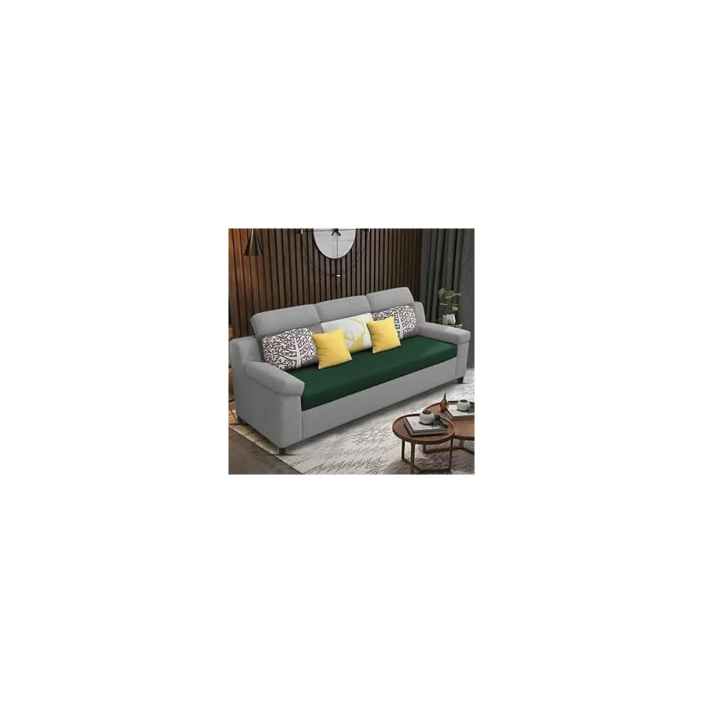 Raj Furniture Luxury 3 Seater Sofa For Living Room In Premium Fabric, Green Grey