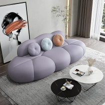 Ripple Furniture Contemporary Armless Sofa Wool Cloud Stylish Living Room Sofa, Purple