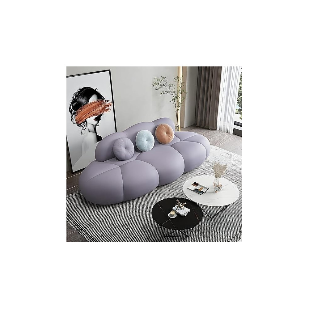 Ripple Furniture Contemporary Armless Sofa Wool Cloud Stylish Living Room Sofa, Purple