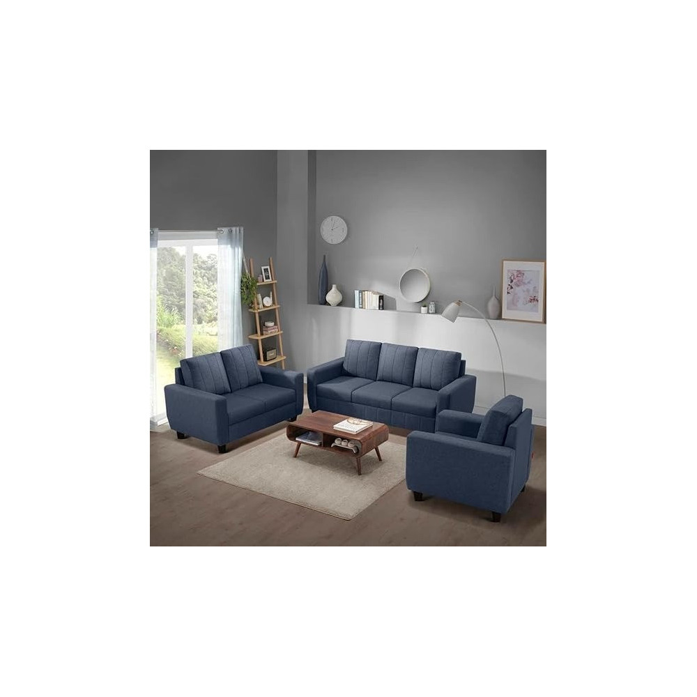 Raj Furniture Modern Fabric Sofa, 3+2+1 Seater, Ocean Blue