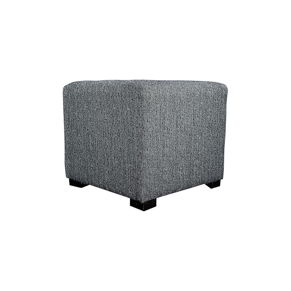 MJL Furniture Designs Upholstered Cubed/Square Olivia Series Ottoman, 17 x 19 x 19 Inch, Charcoal