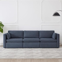 Ripple Furniture Mordern Designn New Elegant Three-Seater Sofa, Blue