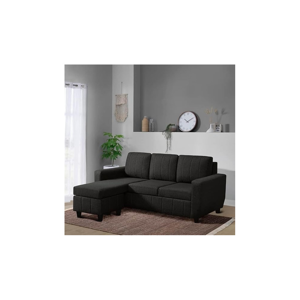 Raj Furniture Modern Fabric Sofa Interchangeable Sectional Sofa, Woody Brown