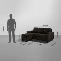 Raj Furniture Modern Fabric Sofa Interchangeable Sectional Sofa, Woody Brown