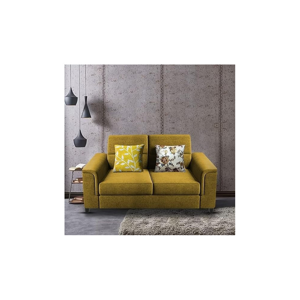 Raj Furniture 2 Seater Sofa Set for Living Room, Yellow