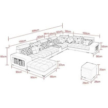 Ripple Furniture Apartment And Living Room Corner Sofa Set, Multi