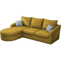 Raj Furniture EleganceEdge 4-Seater Sofa Set For Living Room (LHS), Yellow
