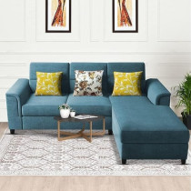 Raj Furniture Elegant 4 Seater L Shape Sofa Set for Living Room, Turquise