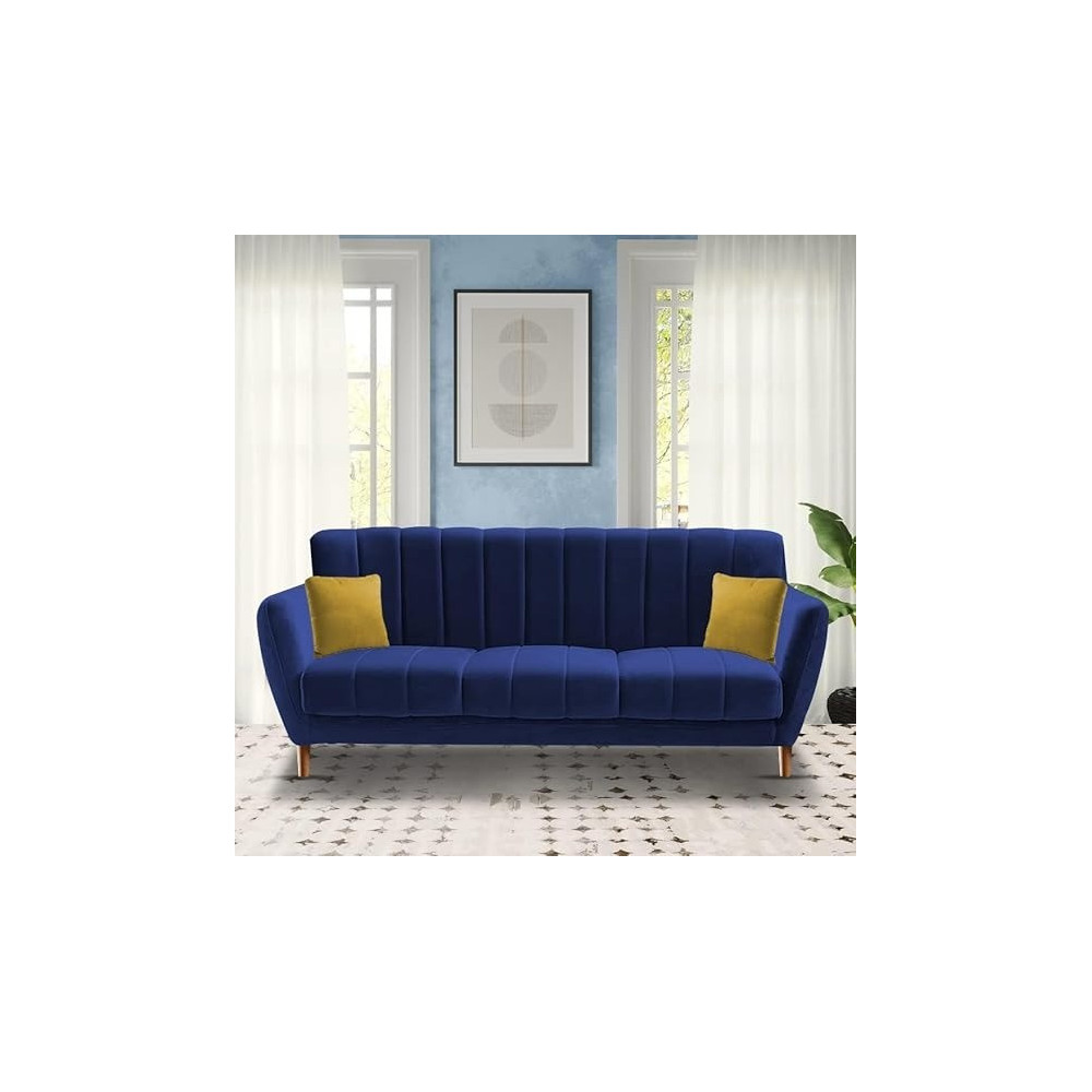 Raj Furniture 3 Seater Sofa Set for Living Room, Blue