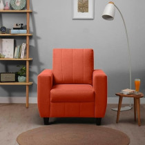 Raj Furniture Modern Fabric Sofa 1 Seater, Ember Orange
