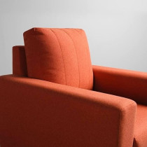 Raj Furniture Modern Fabric Sofa 1 Seater, Ember Orange
