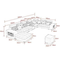 Raj Furniture Good Luck Foam Factory Living Room Sofa Set, Blue