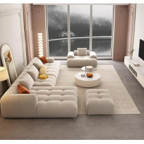 Ripple Furniture Modern Living Room Furniture Set, Sofa Couches With Ottoman, Sectional, Beige