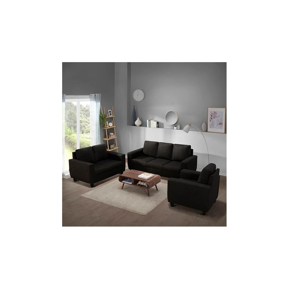 Raj Furniture Modern Fabric Sofa 3+2+1 Seater, Woody Brown