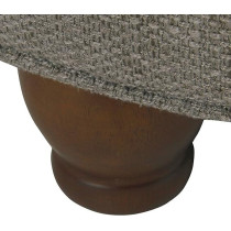 Homepop Home Decor Large Button Tufted Woven Round Storage Ottoman Ottoman with Storage For Living Room And Bedroom, Dark Gray
