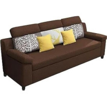 Raj Furniture Luxury 3 Seater Sofa For Living Room In Premium Fabric, Brown