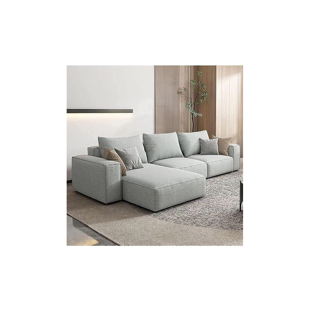 Ripple Furniture Modern Modular L-Shape Sofa, Lime Green