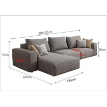 Ripple Furniture Modern Modular L-Shape Sofa, Lime Green