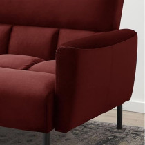 Raj Furniture Three Seater Wooden Sofa Cum Bed for Living Room, Red