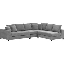 Raj Furniture RHS 7 Seater Sofa For Living Room in Premium, Grey Fabric