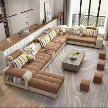 Raj Furniture Good Luck Foam Factory Living Room Sofa Set, Brown