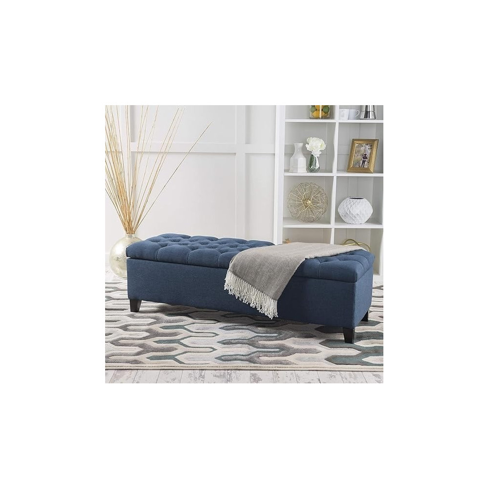 Ripple Furniture Ottoman Seater Sofa With Storage Box, Blue