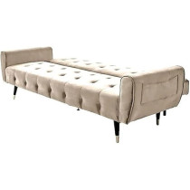 Raj Furniture 2 in 1 Upholstered Flip Sofa Bed, Light Biege