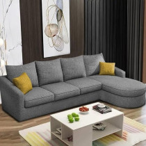 Raj Furniture Sumptuous Serenity The Round Lounger L-Shape 6 Seater Sofa Set For Your Living Room (RHS), Grey